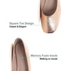 image:imageHee grand Womens Square Toe Synthetic Leather Ballet Flats Comfortable SlipOn Flat Shoes Dressy Ballerina Shoes for Work419gold