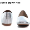 image:imageHee grand Womens Square Toe Synthetic Leather Ballet Flats Comfortable SlipOn Flat Shoes Dressy Ballerina Shoes for Work419silver