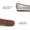 image:imageHee grand Womens Square Toe Synthetic Leather Ballet Flats Comfortable SlipOn Flat Shoes Dressy Ballerina Shoes for Work419silver