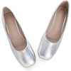 image:imageHee grand Womens Square Toe Synthetic Leather Ballet Flats Comfortable SlipOn Flat Shoes Dressy Ballerina Shoes for Work419silver