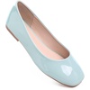 image:imageHee grand Womens Square Toe Synthetic Leather Ballet Flats Comfortable SlipOn Flat Shoes Dressy Ballerina Shoes for Work476cyan