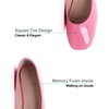 image:imageHee grand Womens Square Toe Synthetic Leather Ballet Flats Comfortable SlipOn Flat Shoes Dressy Ballerina Shoes for Work476peach