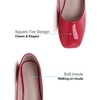 image:imageHee grand Womens Square Toe Synthetic Leather Ballet Flats Comfortable SlipOn Flat Shoes Dressy Ballerina Shoes for Work476red