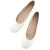image:imageHee grand Womens Square Toe Synthetic Leather Ballet Flats Comfortable SlipOn Flat Shoes Dressy Ballerina Shoes for Work476white
