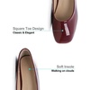 image:imageHee grand Womens Square Toe Synthetic Leather Ballet Flats Comfortable SlipOn Flat Shoes Dressy Ballerina Shoes for Work476wine Red