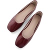 image:imageHee grand Womens Square Toe Synthetic Leather Ballet Flats Comfortable SlipOn Flat Shoes Dressy Ballerina Shoes for Work476wine Red