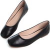 image:imageHee grand Womens Square Toe Synthetic Leather Ballet Flats Comfortable SlipOn Flat Shoes Dressy Ballerina Shoes for Work654black