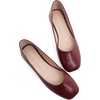 image:imageHee grand Womens Square Toe Synthetic Leather Ballet Flats Comfortable SlipOn Flat Shoes Dressy Ballerina Shoes for Work654burgundy