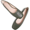 image:imageHee grand Womens Square Toe Synthetic Leather Ballet Flats Comfortable SlipOn Flat Shoes Dressy Ballerina Shoes for Work654dark Green