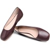 image:imageHee grand Womens Square Toe Synthetic Leather Ballet Flats Comfortable SlipOn Flat Shoes Dressy Ballerina Shoes for Work654latte Brown