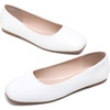 image:imageHee grand Womens Square Toe Synthetic Leather Ballet Flats Comfortable SlipOn Flat Shoes Dressy Ballerina Shoes for Work654white