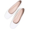 image:imageHee grand Womens Square Toe Synthetic Leather Ballet Flats Comfortable SlipOn Flat Shoes Dressy Ballerina Shoes for Work654white