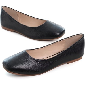 image:imageHee grand Womens Square Toe Synthetic Leather Ballet Flats Comfortable SlipOn Flat Shoes Dressy Ballerina Shoes for Work419black