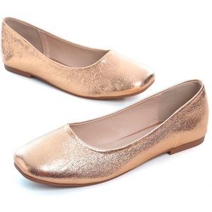 image:imageHee grand Womens Square Toe Synthetic Leather Ballet Flats Comfortable SlipOn Flat Shoes Dressy Ballerina Shoes for Work419gold