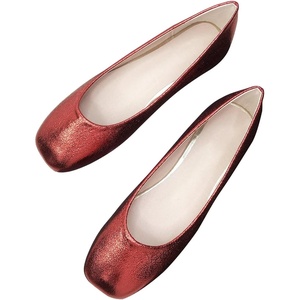 image:imageHee grand Womens Square Toe Synthetic Leather Ballet Flats Comfortable SlipOn Flat Shoes Dressy Ballerina Shoes for Work419red