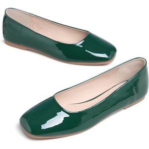image:imageHee grand Womens Square Toe Synthetic Leather Ballet Flats Comfortable SlipOn Flat Shoes Dressy Ballerina Shoes for Work476green