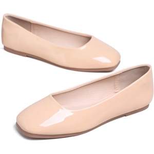 image:imageHee grand Womens Square Toe Synthetic Leather Ballet Flats Comfortable SlipOn Flat Shoes Dressy Ballerina Shoes for Work476nude Apricot