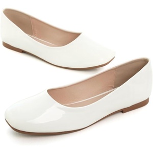 image:imageHee grand Womens Square Toe Synthetic Leather Ballet Flats Comfortable SlipOn Flat Shoes Dressy Ballerina Shoes for Work476white