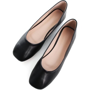 image:imageHee grand Womens Square Toe Synthetic Leather Ballet Flats Comfortable SlipOn Flat Shoes Dressy Ballerina Shoes for Work654black