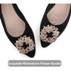 image:imageHee grand Pointed Toe Crystals Shoes for Women Rhinestones Wedding Dress Shoes Bridesmaid Shoes Suede Lightweight Ballet FlatsBlack 55