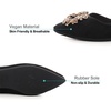 image:imageHee grand Pointed Toe Crystals Shoes for Women Rhinestones Wedding Dress Shoes Bridesmaid Shoes Suede Lightweight Ballet FlatsBlack 55