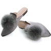 image:imageHee grand Womens Mules Soft Pom Pom Suede Comfortable Slip On Flats Closed Pointed Toe Backless Loafers Mules for WomenGrey 9