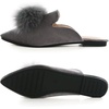 image:imageHee grand Womens Mules Soft Pom Pom Suede Comfortable Slip On Flats Closed Pointed Toe Backless Loafers Mules for WomenGrey 9