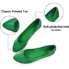 image:imageWomens Slip on Foldable Soft Leather Ballet FlatsPointy Toe Shallow Flats ShoesGreen 95