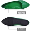 image:imageWomens Slip on Foldable Soft Leather Ballet FlatsPointy Toe Shallow Flats ShoesGreen 95