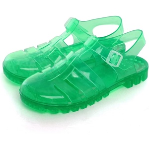 image:imageHee grand Women Jelly Sandals Summer Beach Shoes Crystal Jelly Heel Sandals Retro Rain ShoesGreen 9