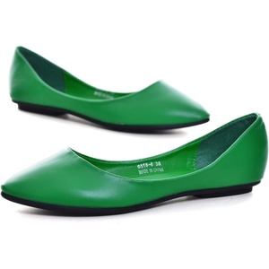 image:imageWomens Slip on Foldable Soft Leather Ballet FlatsPointy Toe Shallow Flats ShoesGreen 95